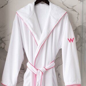 NWOT - W Pink Hooded Boca Terry Deluxe Robe
